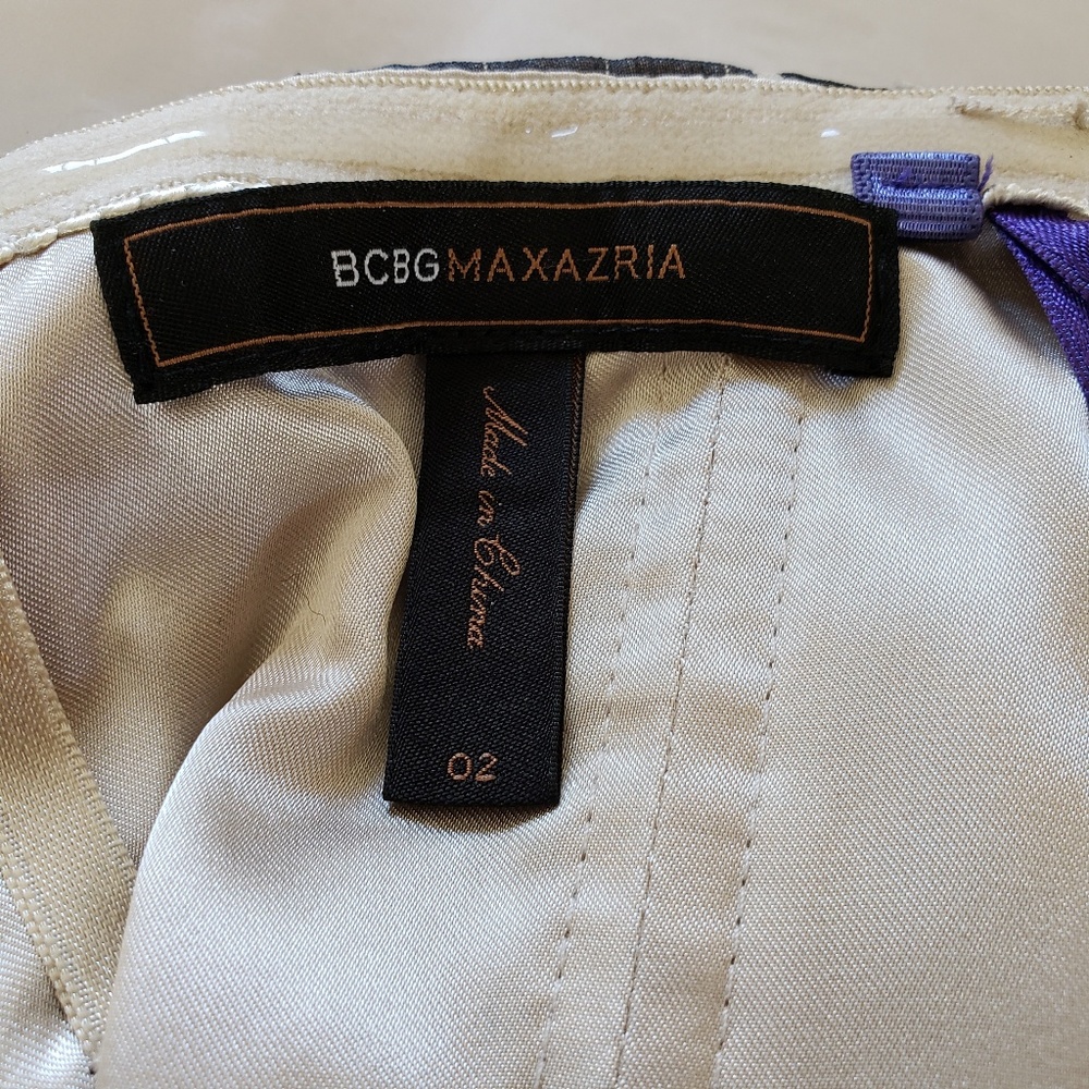 BCBGMaxAzria Gown Dress Maxi Silk Chiffon Strapless Size 2 Romantic Purple - Picture 7 of 9